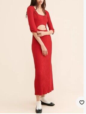 Favorite Daughter Cashmere Blend Red Knit Red Crush Dress Xs